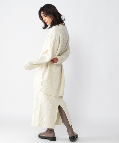 BARNYARDSTORM(バンヤードストーム)の「BARNYARDSTORM / ケーブルニット(ニット/セーター・レディース・オフホワイト/ネイビー・FREE)」の7枚目の写真