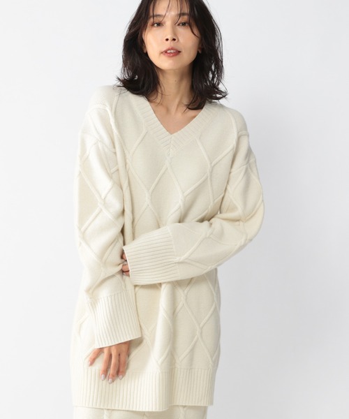 BARNYARDSTORM(バンヤードストーム)の「BARNYARDSTORM / ケーブルニット(ニット/セーター・レディース・オフホワイト/ネイビー・FREE)」の17枚目の写真