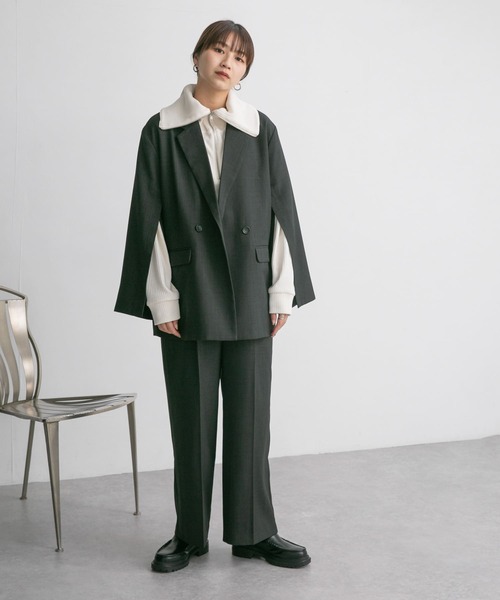 KBF（ケイビーエフ）の「タックWIDEストレートパンツ（その他パンツ・レディース・チャコールグレー/ブラウン系その他・ONE）」の13枚目の写真