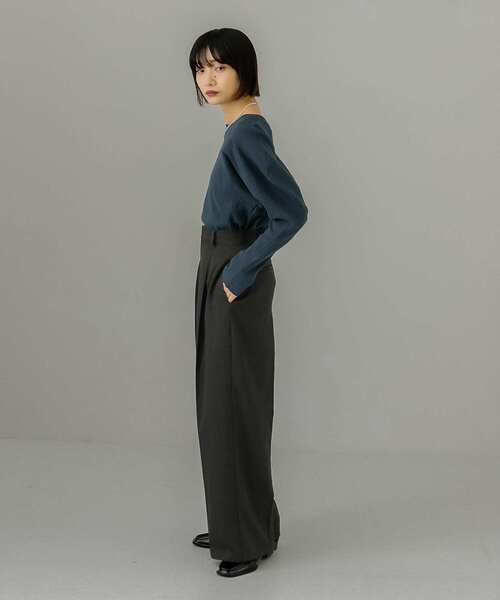 KBF（ケイビーエフ）の「タックWIDEストレートパンツ（その他パンツ・レディース・チャコールグレー/ブラウン系その他・ONE）」の21枚目の写真