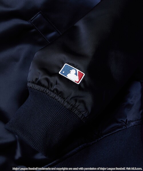 FREAK'S STORE（フリークスストア）の「WEB限定 MLB/メジャーリーグベースボール 別注 ビッグシルエット バック刺繍 スタジャン/ワッペン刺繍/Mets（スタジャン・メンズ・グリーン/ネイビー/ブラック・SMALL/MEDIUM/LARGE）」の15枚目の写真