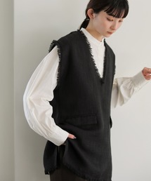 select MOCA | Vネックツイードフリンジベスト(ベスト)