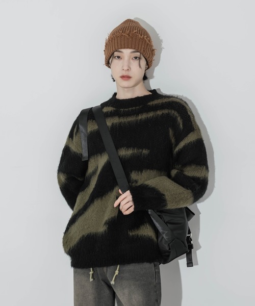 minedenim　ゼブラモヘアニット　サイズ2 ニット セーター モヘアミックスニット レディース : ZOZOTOWN