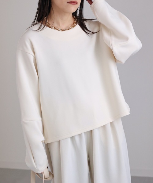 ap retro（アプレトロ）の「ダイバー変形スリーブプルオーバー（Tシャツ/カットソー・レディース・アイボリー/ブラック/グレイッシュブルー・FREE）」の5枚目の写真