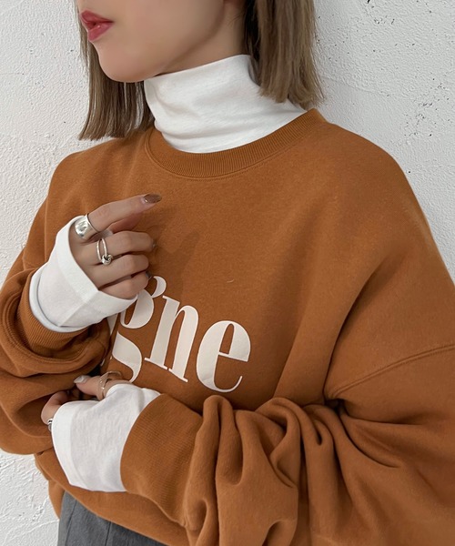 apres jour mignon（アプレジュールミニョン）の「ハイネックインナー【ZOZOTOWN限定アイテム】（Tシャツ/カットソー・レディース・パープル/マスタード/オレンジ/その他/グリーン/アイボリー/ブラック/オフホワイト/ベージュ系その他/ピンク/ブルー・フリー/X-LARGE）」の3枚目の写真