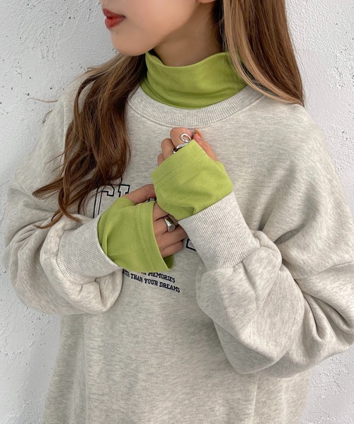 apres jour mignon（アプレジュールミニョン）の「ハイネックインナー【ZOZOTOWN限定アイテム】（Tシャツ/カットソー・レディース・パープル/マスタード/オレンジ/その他/グリーン/アイボリー/ブラック/オフホワイト/ベージュ系その他/ピンク/ブルー・フリー/X-LARGE）」の7枚目の写真