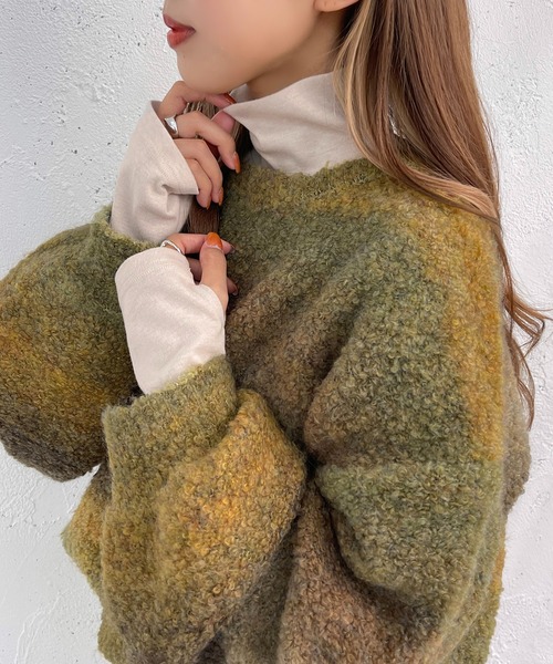 apres jour mignon（アプレジュールミニョン）の「ハイネックインナー【ZOZOTOWN限定アイテム】（Tシャツ/カットソー・レディース・パープル/マスタード/オレンジ/その他/グリーン/アイボリー/ブラック/オフホワイト/ベージュ系その他/ピンク/ブルー・フリー/X-LARGE）」の4枚目の写真