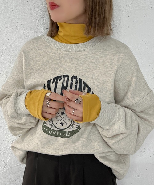 apres jour mignon（アプレジュールミニョン）の「ハイネックインナー【ZOZOTOWN限定アイテム】（Tシャツ/カットソー・レディース・パープル/マスタード/オレンジ/その他/グリーン/アイボリー/ブラック/オフホワイト/ベージュ系その他/ピンク/ブルー・フリー/X-LARGE）」の9枚目の写真