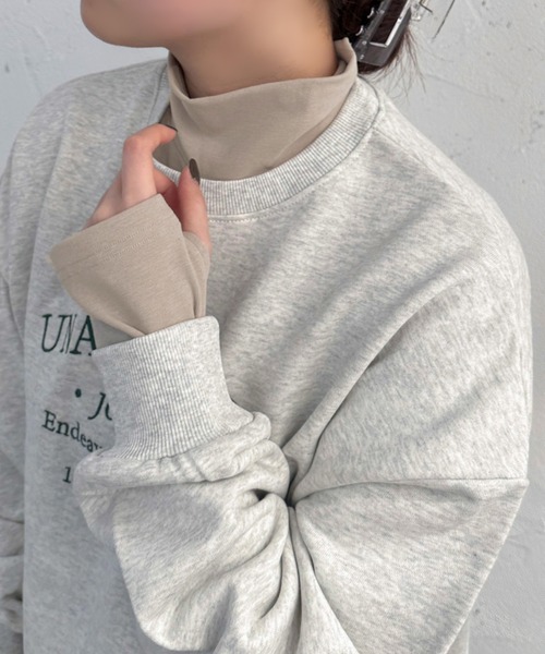 apres jour mignon（アプレジュールミニョン）の「ハイネックインナー【ZOZOTOWN限定アイテム】（Tシャツ/カットソー・レディース・パープル/マスタード/オレンジ/その他/グリーン/アイボリー/ブラック/オフホワイト/ベージュ系その他/ピンク/ブルー・フリー/X-LARGE）」の15枚目の写真