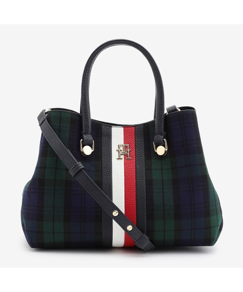 TOMMY HILFIGER(トミーヒルフィガー)の「エンブレムブラックウォッチ2WAYサッチェルバッグ(ハンドバッグ・レディース・マルチ・FREE)」の1枚目の写真