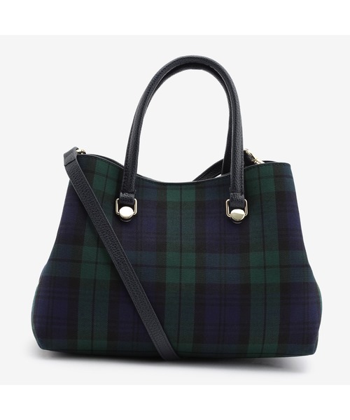 TOMMY HILFIGER(トミーヒルフィガー)の「エンブレムブラックウォッチ2WAYサッチェルバッグ(ハンドバッグ・レディース・マルチ・FREE)」の2枚目の写真