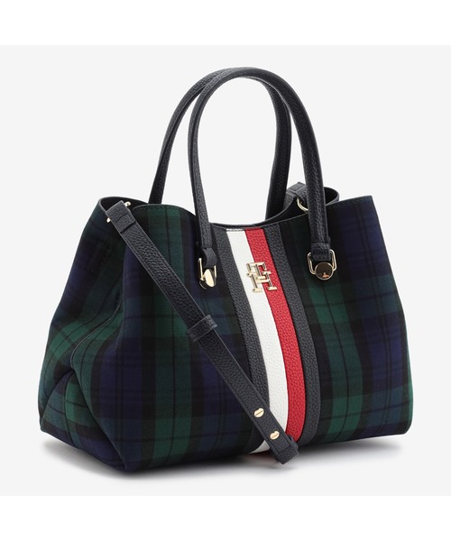 TOMMY HILFIGER(トミーヒルフィガー)の「エンブレムブラックウォッチ2WAYサッチェルバッグ(ハンドバッグ・レディース・マルチ・FREE)」の3枚目の写真