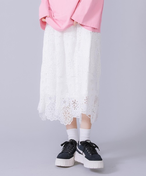 MILKFED.（ミルクフェド）の「LACE SKIRT（スカート・レディース・ブラック/ホワイト/ライトグリーン・ONE SIZE）」の20枚目の写真