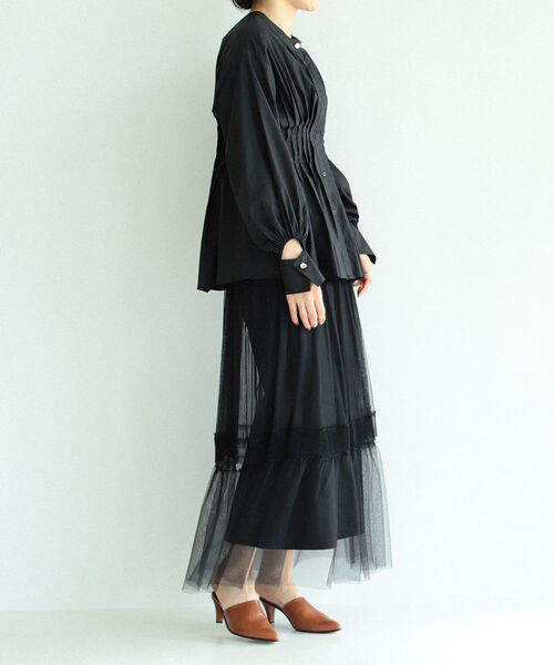 Ray BEAMS（レイビームス）の「RBS / チュール ギャザー スカート（スカート・レディース・ベージュ/ブラック・1/0）」の7枚目の写真