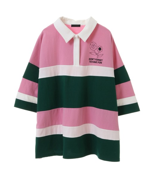 Candy Stripper(キャンディストリッパー)の「CANDY GIRLS CLUB POLO トップス(ポロシャツ・レディース・ブラック/イエロー/ピンク・2)」の3枚目の写真