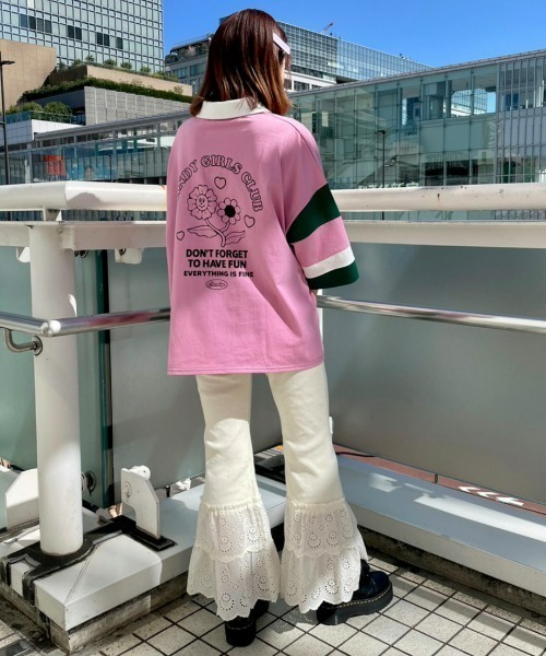 Candy Stripper(キャンディストリッパー)の「CANDY GIRLS CLUB POLO トップス(ポロシャツ・レディース・ブラック/イエロー/ピンク・2)」の8枚目の写真