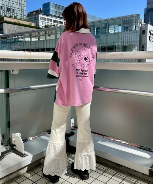 Candy Stripper(キャンディストリッパー)の「CANDY GIRLS CLUB POLO トップス(ポロシャツ・レディース・ブラック/イエロー/ピンク・2)」の7枚目の写真