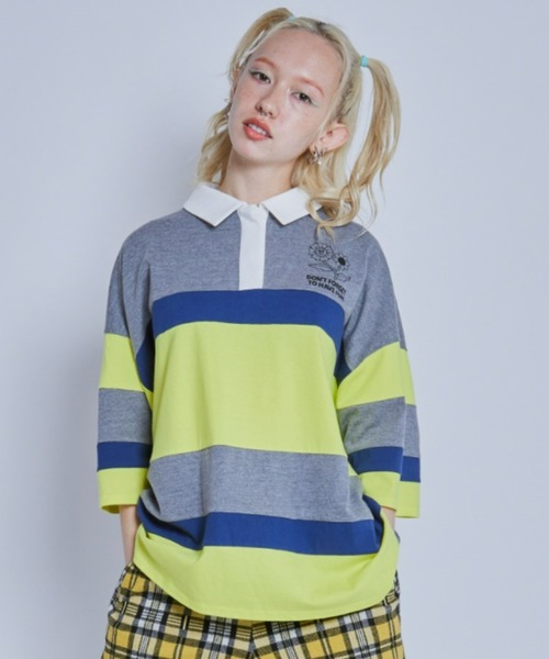 Candy Stripper(キャンディストリッパー)の「CANDY GIRLS CLUB POLO トップス(ポロシャツ・レディース・ブラック/イエロー/ピンク・2)」の19枚目の写真