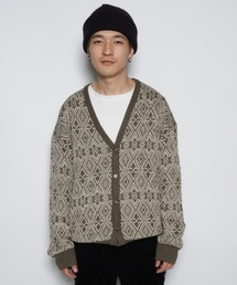 Hexagram knit cardigan