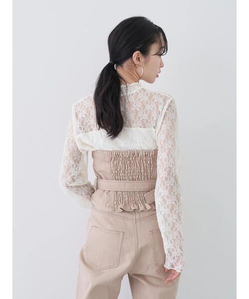 earth music&ecology（アースミュージックアンドエコロジー）の「コットンツイルベルト付ビスチェ（チューブトップ・レディース・オフホワイト/ベージュ・FREE）」の12枚目の写真