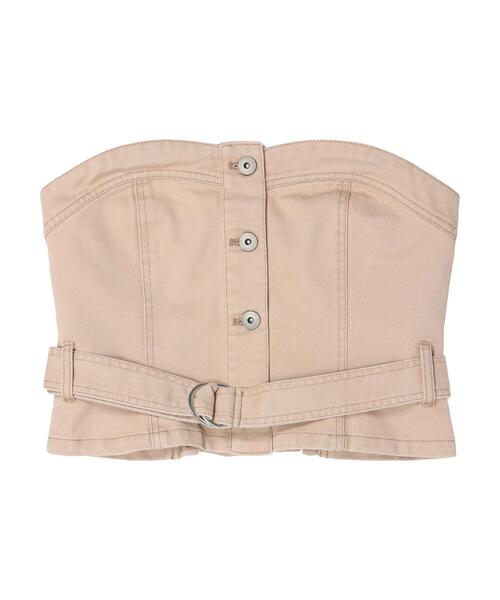 earth music&ecology（アースミュージックアンドエコロジー）の「コットンツイルベルト付ビスチェ（チューブトップ・レディース・オフホワイト/ベージュ・FREE）」の16枚目の写真