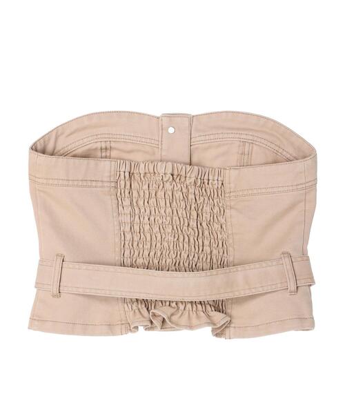 earth music&ecology（アースミュージックアンドエコロジー）の「コットンツイルベルト付ビスチェ（チューブトップ・レディース・オフホワイト/ベージュ・FREE）」の17枚目の写真