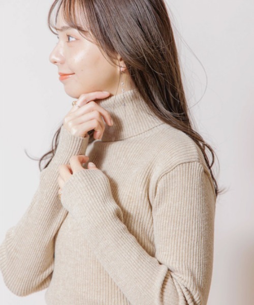 flower（フラワー）の「クラシックタートルニット（ニット/セーター・レディース・ベージュ/アイボリー・FREE）」の7枚目の写真