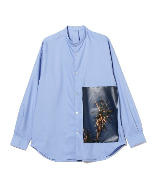 BEAMS LIGHTS（ビームスライツ）の「BEAMS LIGHTS / フォトプリント バンドカラー 長袖シャツ（シャツ/ブラウス・メンズ・ホワイト/サックスブルー・S/M/L）」の12枚目の写真