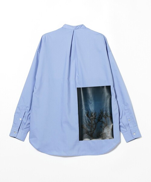BEAMS LIGHTS（ビームスライツ）の「BEAMS LIGHTS / フォトプリント バンドカラー 長袖シャツ（シャツ/ブラウス・メンズ・ホワイト/サックスブルー・S/M/L）」の9枚目の写真
