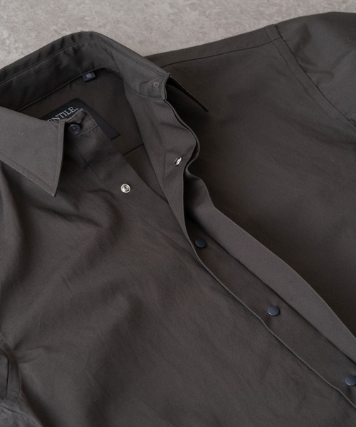 BRICK & SONS（ブリックアンドサンズ）の「VENTILE リラックスフロントフライシャツ＜チャコールグレー＞（シャツ/ブラウス・メンズ・チャコールグレー・XS/S/M/L/LL）」の4枚目の写真