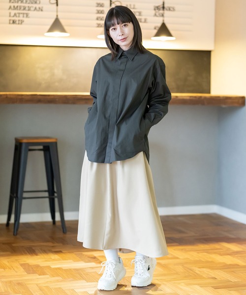 BRICK & SONS（ブリックアンドサンズ）の「VENTILE リラックスフロントフライシャツ＜チャコールグレー＞（シャツ/ブラウス・メンズ・チャコールグレー・XS/S/M/L/LL）」の12枚目の写真