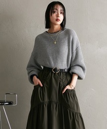 フェイク配色ゆったりニット ［Soiunique］