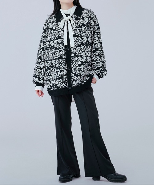 Ellno Loset（エルノロゼット）の「ダマスクポロニットカーディガン（カーディガン/ボレロ・メンズ・オフホワイト/ブラック・LARGE/MEDIUM）」の15枚目の写真