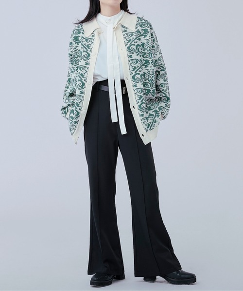 Ellno Loset（エルノロゼット）の「ダマスクポロニットカーディガン（カーディガン/ボレロ・メンズ・オフホワイト/ブラック・LARGE/MEDIUM）」の9枚目の写真