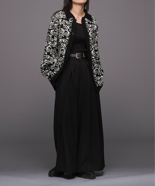 Ellno Loset（エルノロゼット）の「ダマスクポロニットカーディガン（カーディガン/ボレロ・メンズ・オフホワイト/ブラック・LARGE/MEDIUM）」の22枚目の写真