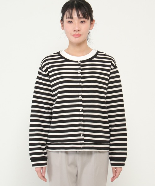 ikka(イッカ)の「ポンチドットボタンカットカーディガン(カーディガン/ボレロ・レディース・ベージュ/その他1/ブラック・M/L)」の7枚目の写真