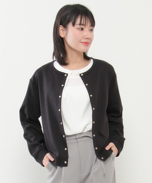 ikka(イッカ)の「ポンチドットボタンカットカーディガン(カーディガン/ボレロ・レディース・ベージュ/その他1/ブラック・M/L)」の17枚目の写真