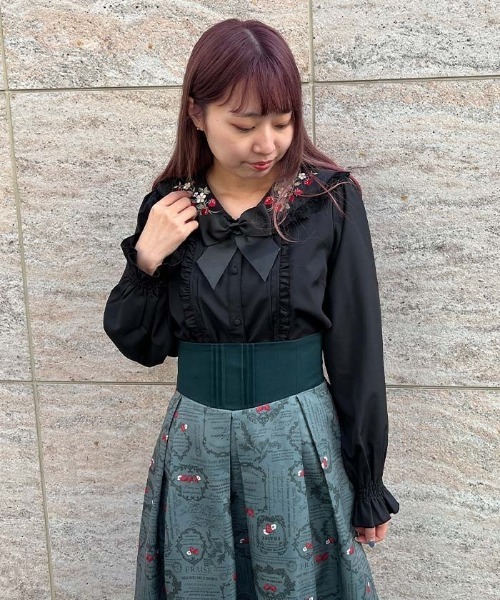axes femme POETIQUE ストロベリーフィールド ブラウス ピンク Amazon | axes femme poetique(アクシーズファムポエティック