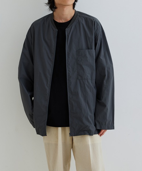 ADAM ET ROPE'(アダムエロペ)の「【小松マテーレ】ナイロン タスラン オーバー シャツ ブルゾン(MA-1・メンズ・スミクロ/ベージュ系その他/ターコイズブルー・L/M)」の22枚目の写真