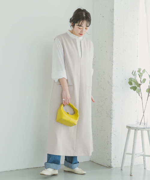 ITEMS URBANRESEARCH(アイテムズ アーバンリサーチ)の「キーネックジャンパースカート(ジャンパースカート・レディース・グレー系その他/ブラック・FREE)」の12枚目の写真