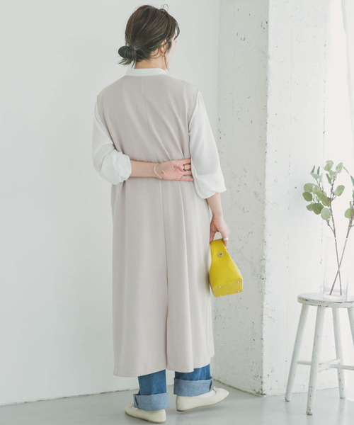 ITEMS URBANRESEARCH(アイテムズ アーバンリサーチ)の「キーネックジャンパースカート(ジャンパースカート・レディース・グレー系その他/ブラック・FREE)」の7枚目の写真