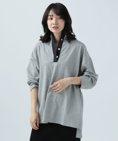 BAYFLOW(ベイフロー)の「ハーフアップロンT(Tシャツ/カットソー・レディース・ベージュ/グレー/オフホワイト・FREE)」の11枚目の写真