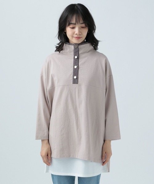 BAYFLOW(ベイフロー)の「ハーフアップロンT(Tシャツ/カットソー・レディース・ベージュ/グレー/オフホワイト・FREE)」の13枚目の写真