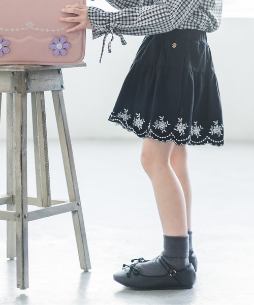 MAKE YOUR DAY（メイクユアデイ）の「カットワークスカパン■80～140cm（スカート・キッズ・ブラック/グリーン/オフホワイト・80/90/100/110/120/130/140）」の2枚目の写真