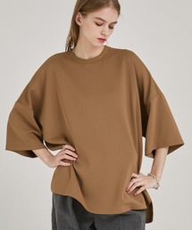スムースダンボール オーバーサイズ サイドスリット ドルマンS/Sカットソー EMMA CLOTHES