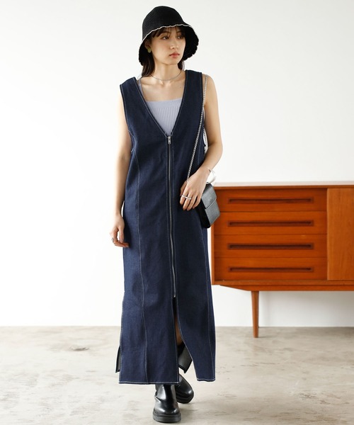 GeeRA（ジーラ）の「2wayデニムジャンパースカート（ジャンパースカート・レディース・インディゴブルー/グレー・MEDIUM/LARGE）」の12枚目の写真