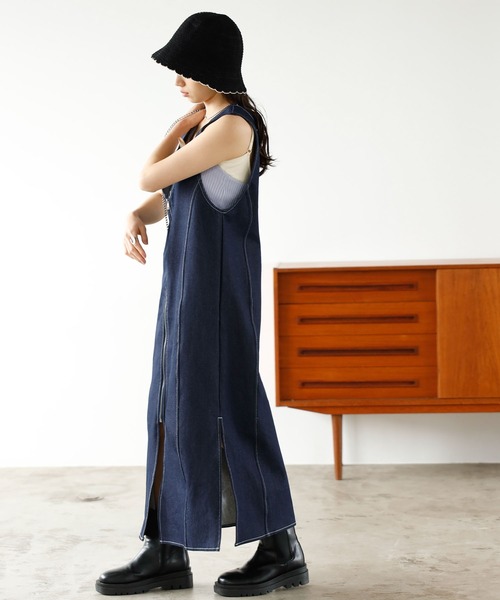 GeeRA（ジーラ）の「2wayデニムジャンパースカート（ジャンパースカート・レディース・インディゴブルー/グレー・MEDIUM/LARGE）」の14枚目の写真