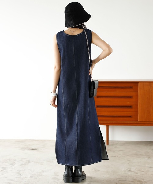 GeeRA（ジーラ）の「2wayデニムジャンパースカート（ジャンパースカート・レディース・インディゴブルー/グレー・MEDIUM/LARGE）」の5枚目の写真