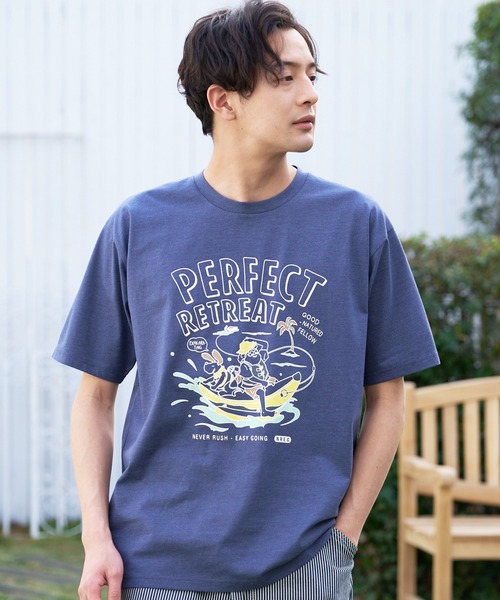 UNIIT（ユニット）の「汗染みの目立ちにくいTシャツ ZEROSTAIN ゼロステイン　撥水性　UVカット　バックプリント プリントTシャツ ワンポイント刺繍Tシャツ（Tシャツ/カットソー・メンズ・その他4/チャコールグレー/ネイビー/ピンク系その他/その他6/その他/ブルー/イエロー/ミント/その他1/その他2/その他3/その他5/ダークブルー・SMALL/MEDIUM/LARGE/X-LARGE）」の4枚目の写真