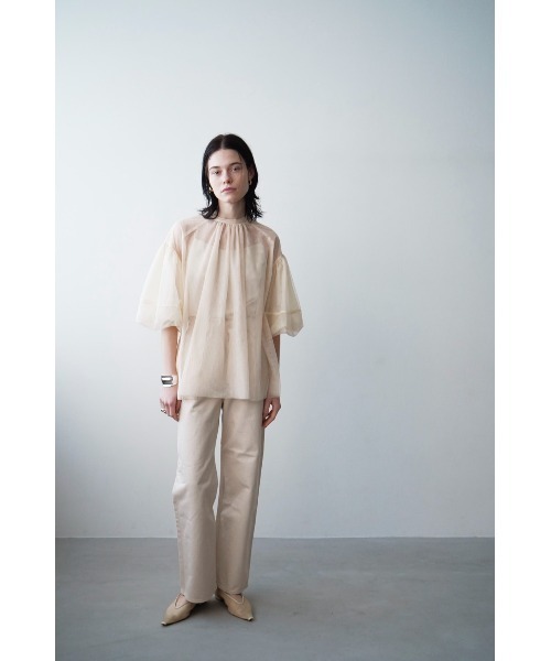 トップス CLANE SHEER TULLE BALLOON SLEEVE TOPS CLANE - シアー タートル バルーン スリーブ トップス - SHEER